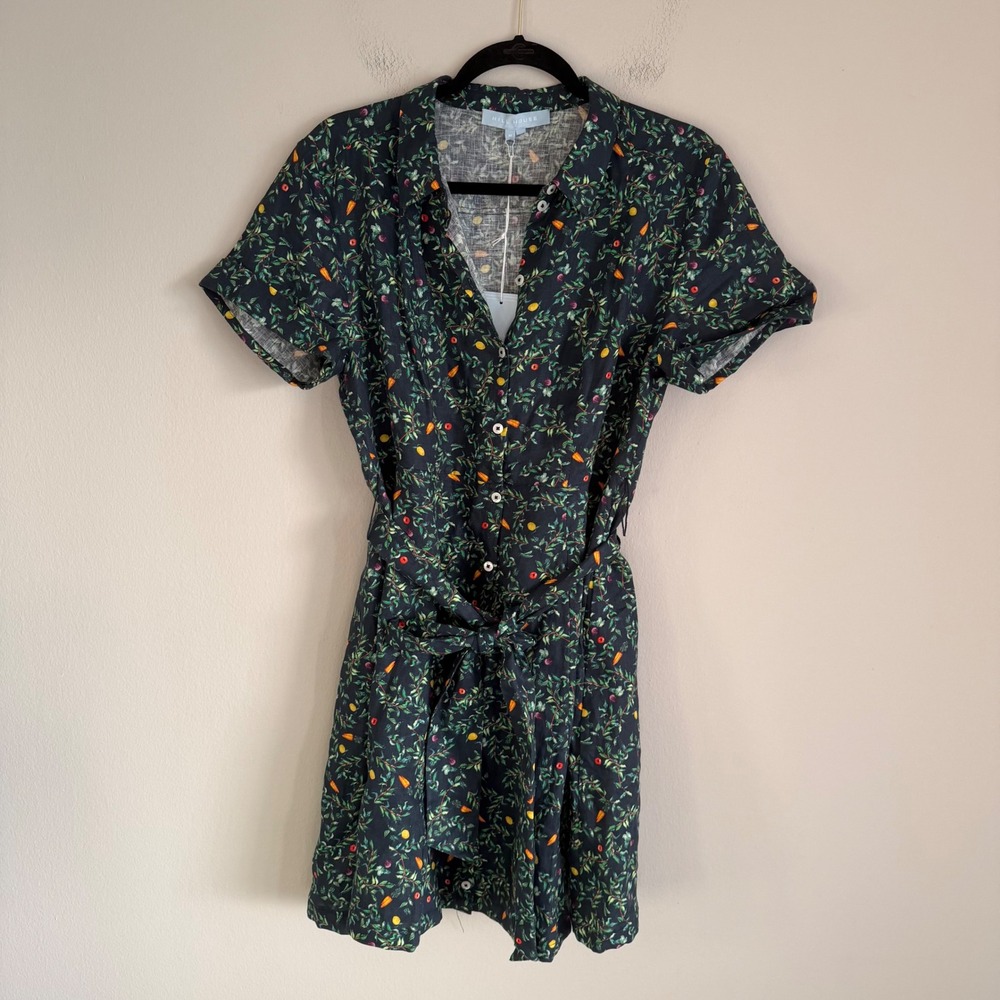 NWT Hill House Laura Dress Midnight Garden linen fruit veggie preppy whimsy - Picture 2 of 9